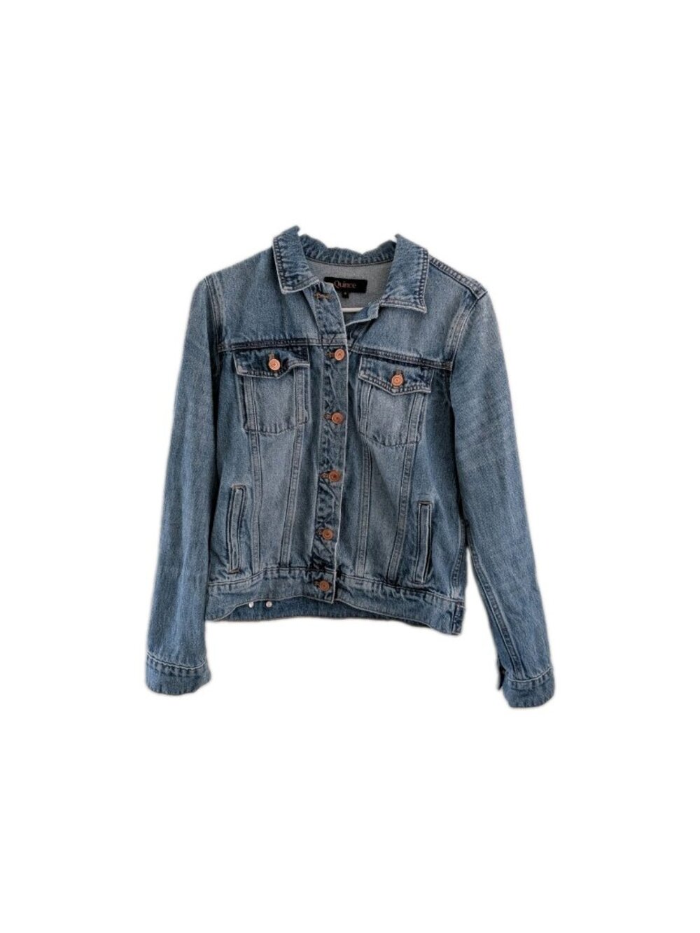 Quince Classic Denim Jacket Women's Small 100% Organic Cotton Blue Trucker